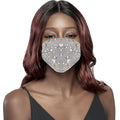 KIM & C Fashion Flower Patterned Mask (Gray)