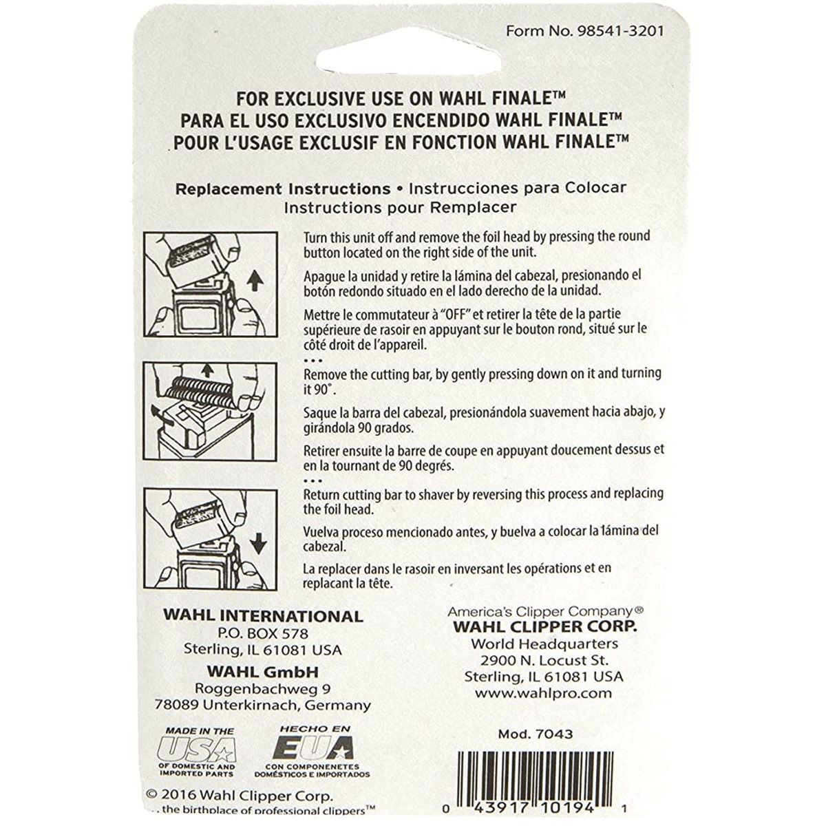 WAHL 5-Star Finale Replacement Foil & Cutter Bar Assembly