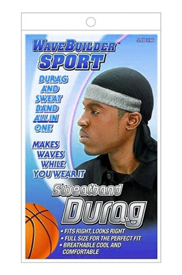 WaveBuilder Sweatband Du Rag #196 Black