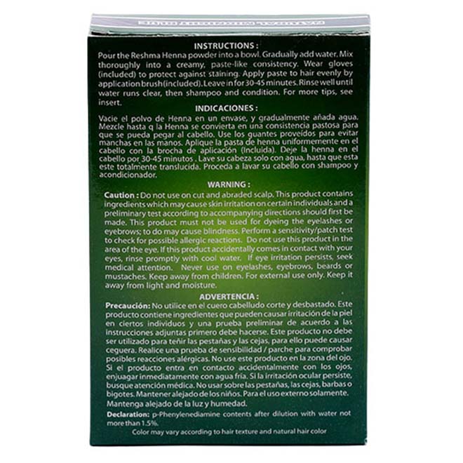 Reshma 30 Minute Henna Semi Permanent Hair Color - Natural Midnight Blue