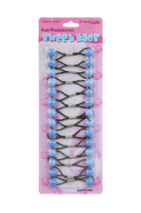 Magic Gold Hair Baubles - Round #XS10 Light Blue Mix