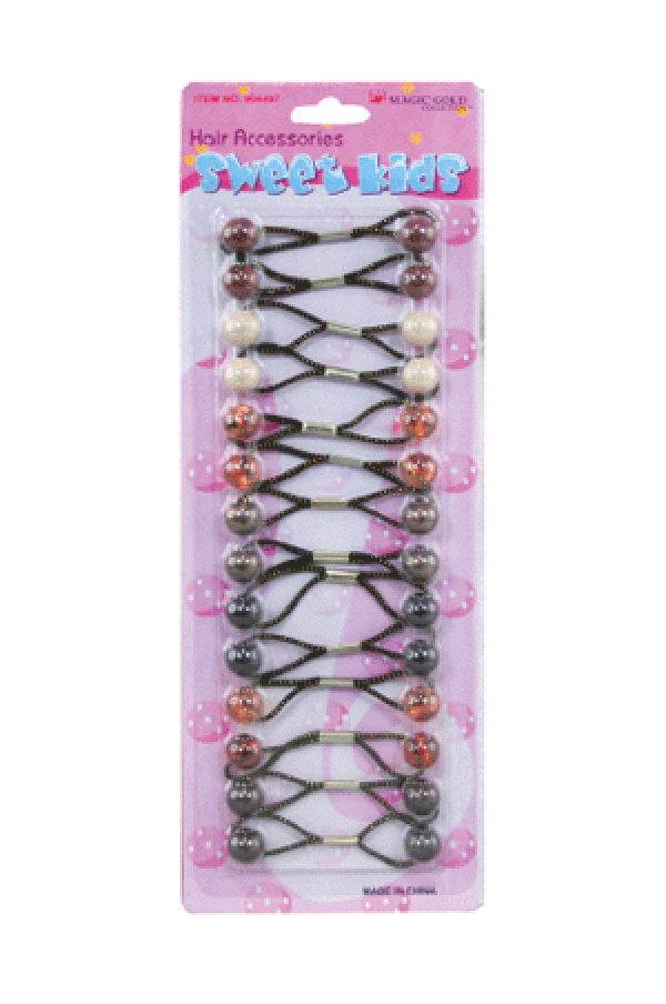 Magic Gold Hair Baubles - Round #XS17 Brown Mix